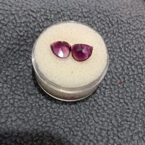 Pair of Faceted Purple Gemstone Cabochons